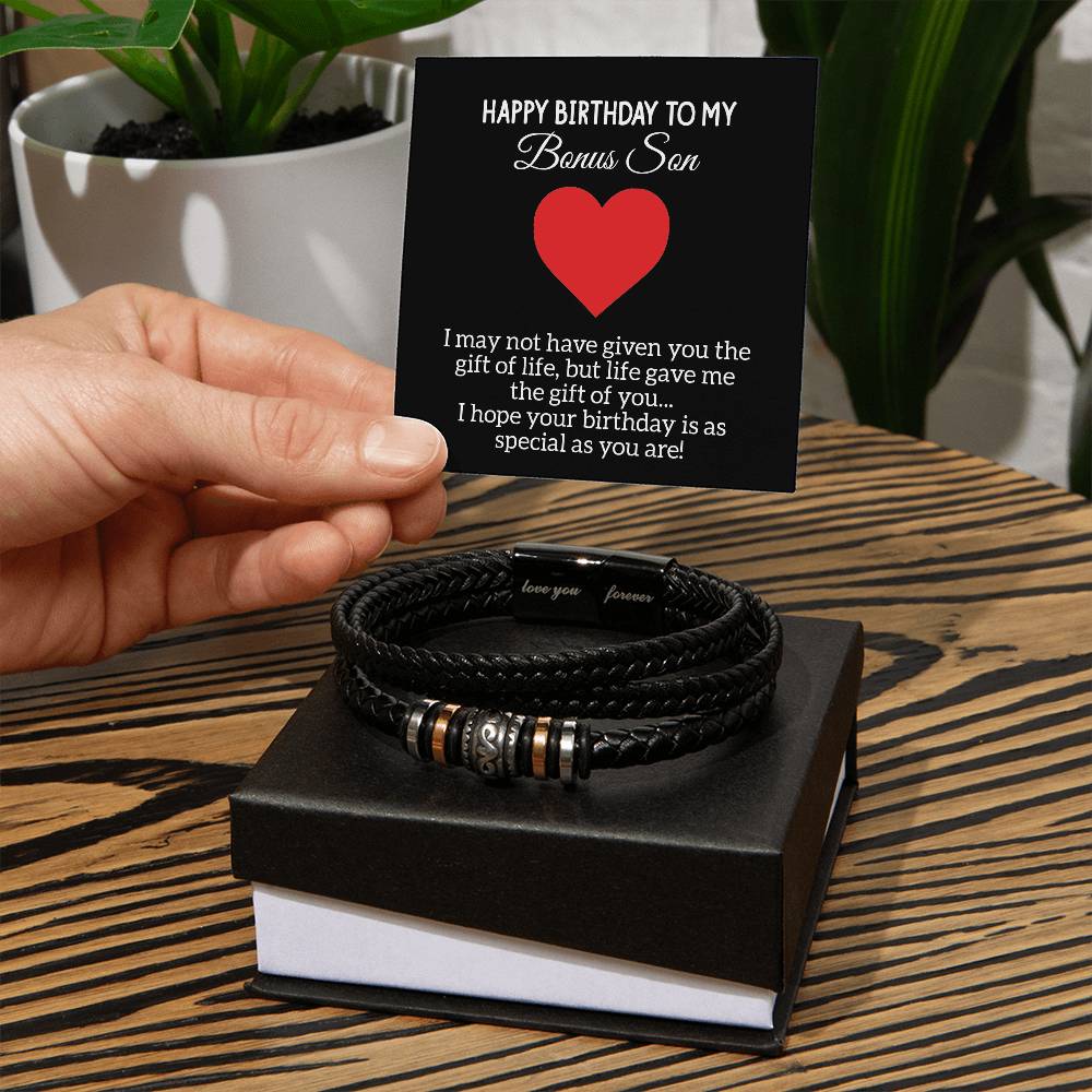 Birthday gifts for bonus son, gifts for son from mom, Gifts for bonus son, mom and bonus son, Bracelet for bonus son