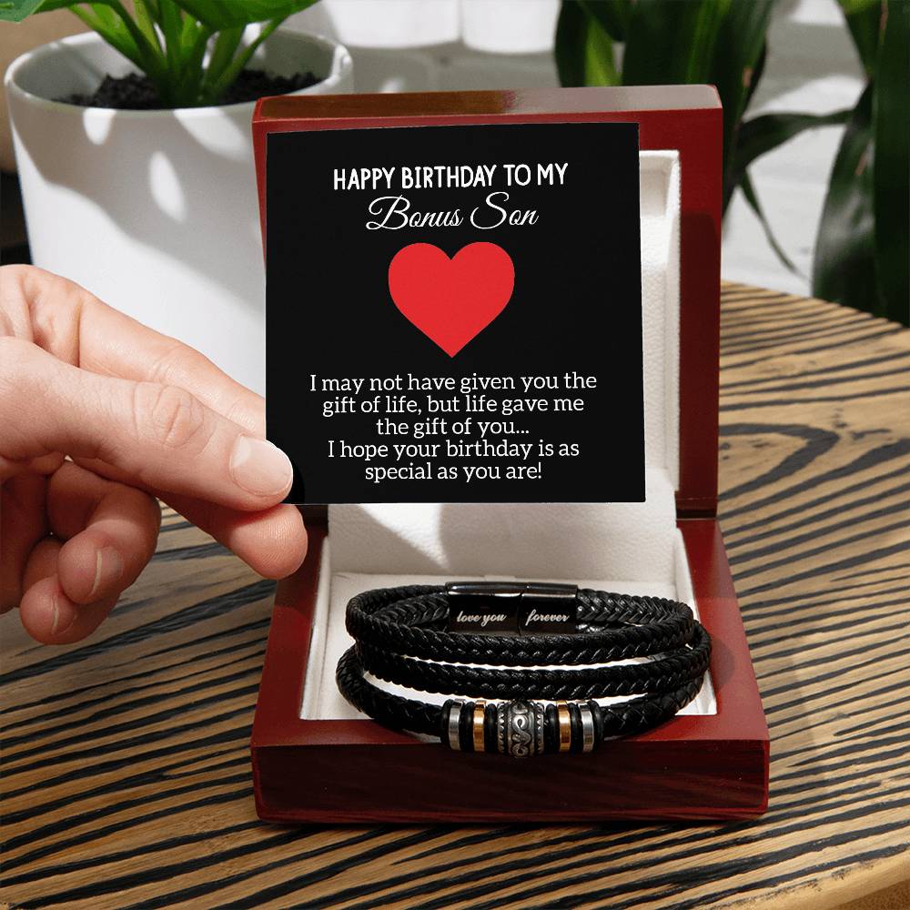 Birthday gifts for bonus son, gifts for son from mom, Gifts for bonus son, mom and bonus son, Bracelet for bonus son