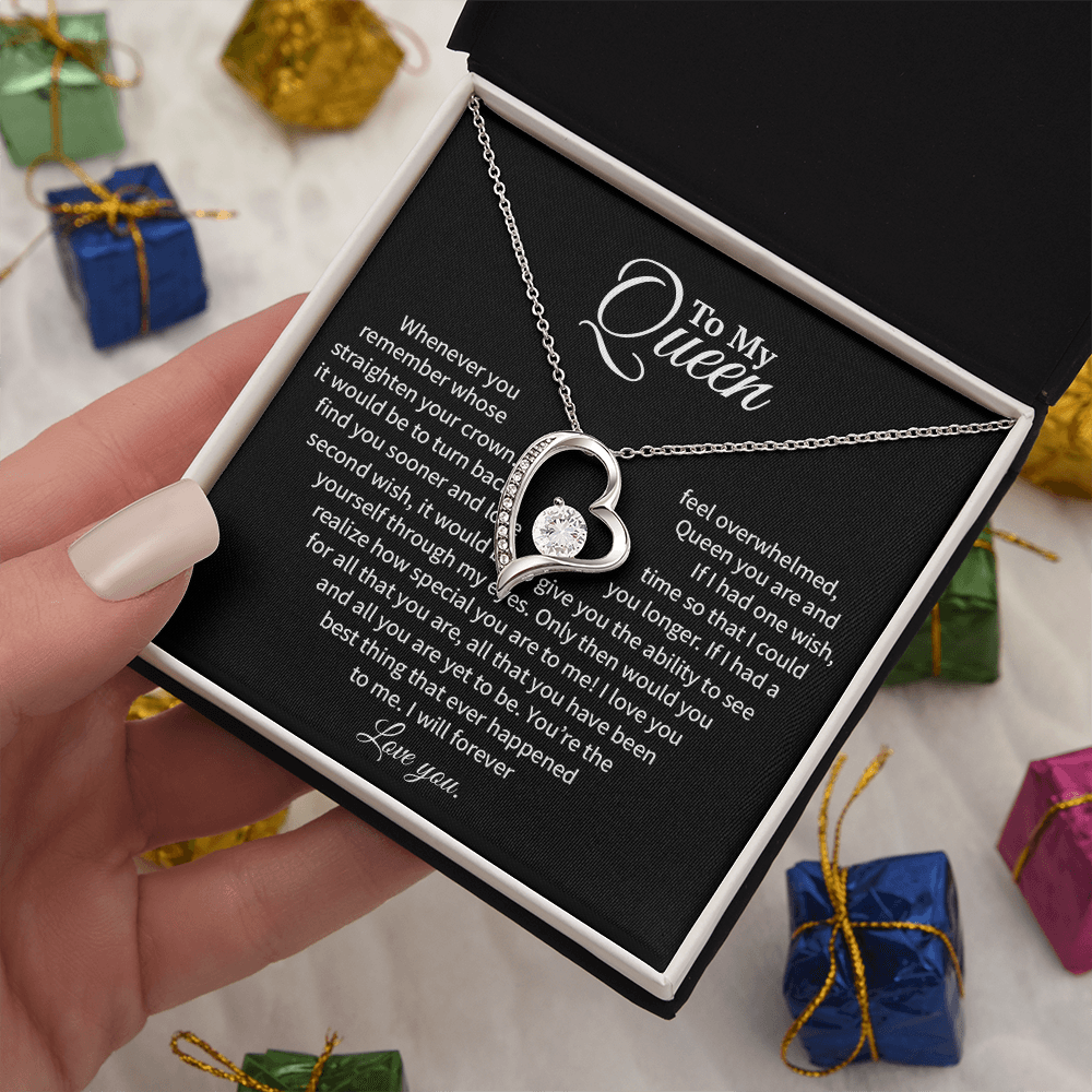A Heartfelt Message to My Queen - Timeless Wishes and Endless Adoration (Forever Love Necklace)