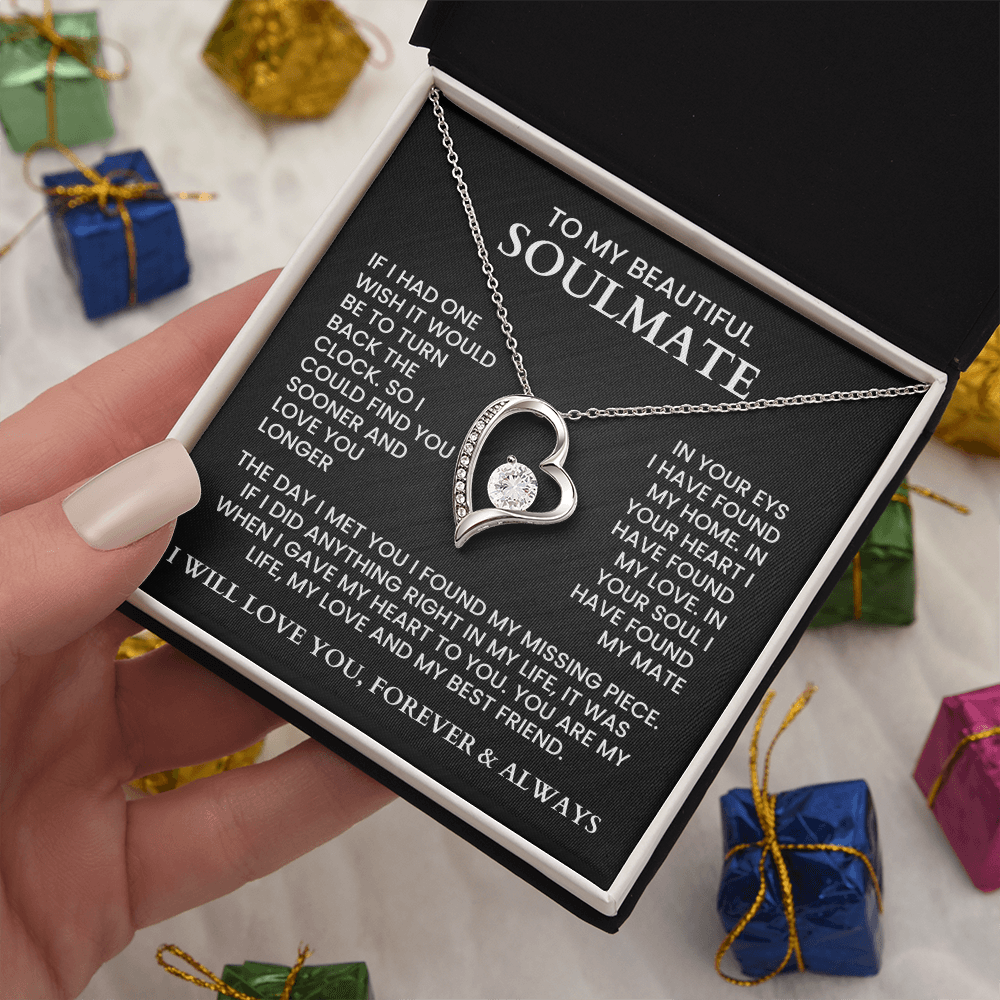 To My Beautiful Soulmate - Forever Love Necklace Necklace - Gift Set - F12