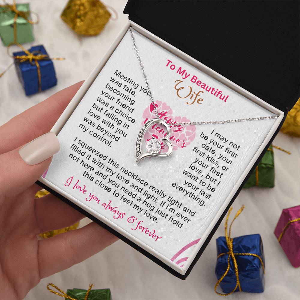 Perfect Valentines Gift for Wife | A Message to My Beautiful Wife with Forever Love Necklace