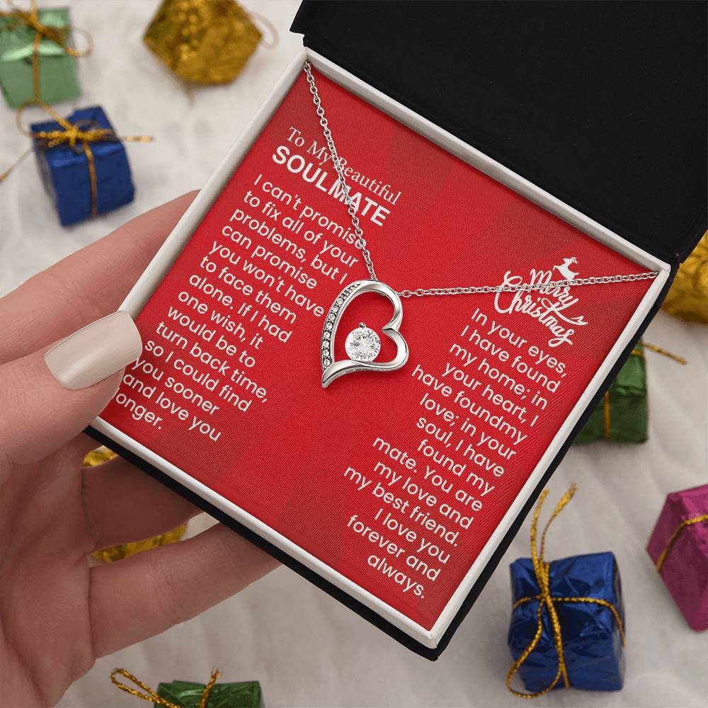 Forever Love Necklace | Heartfelt Message for Your Soulmate - Timeless Gift with Love, Home, and Mate Sentiments