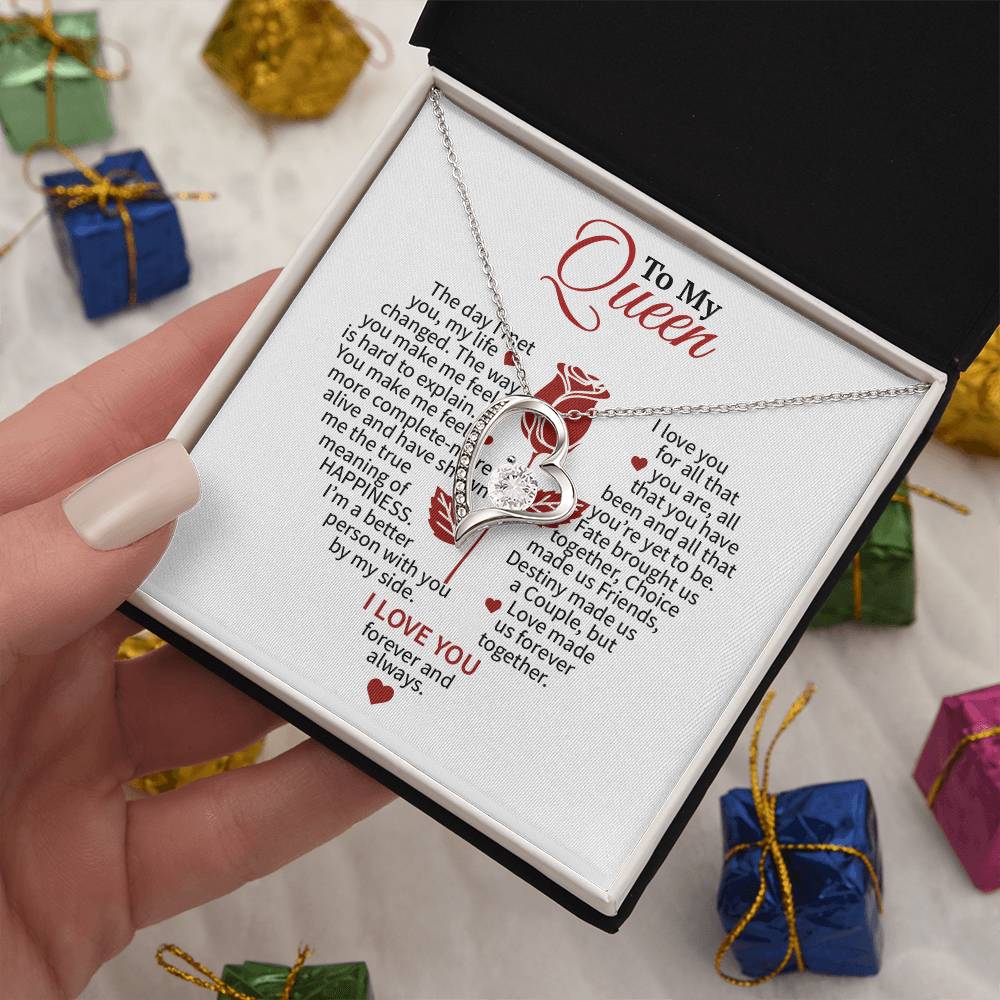 The day I met you, my life changed | Forever Love Necklace with a beautiful message card | Gift for her