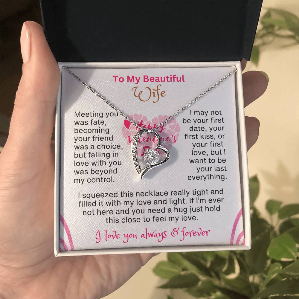 Perfect Valentines Gift for Wife | A Message to My Beautiful Wife with Forever Love Necklace