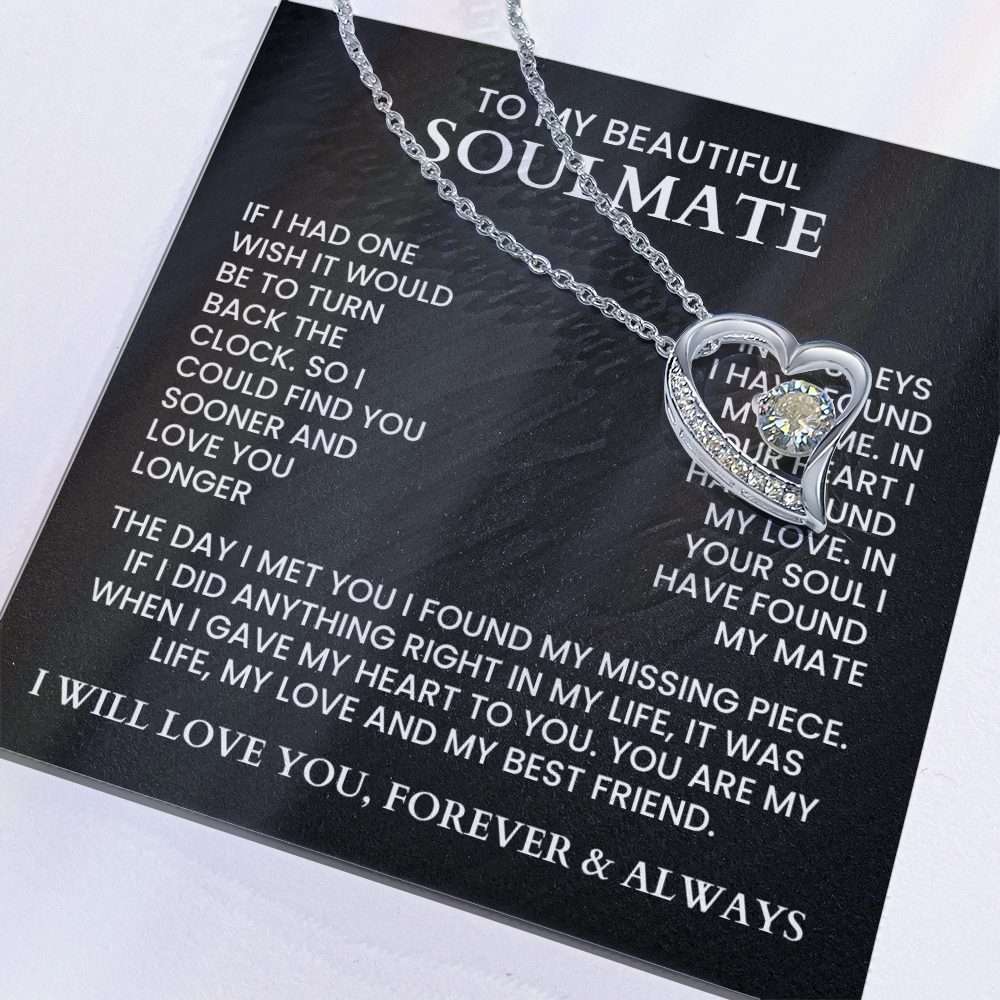 To My Beautiful Soulmate - Forever Love Necklace Necklace - Gift Set - F12
