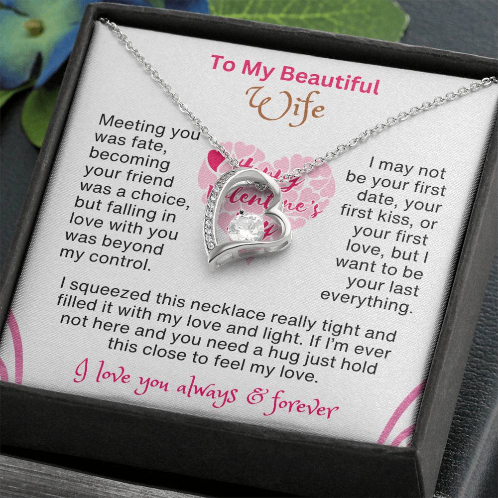 Perfect Valentines Gift for Wife | A Message to My Beautiful Wife with Forever Love Necklace