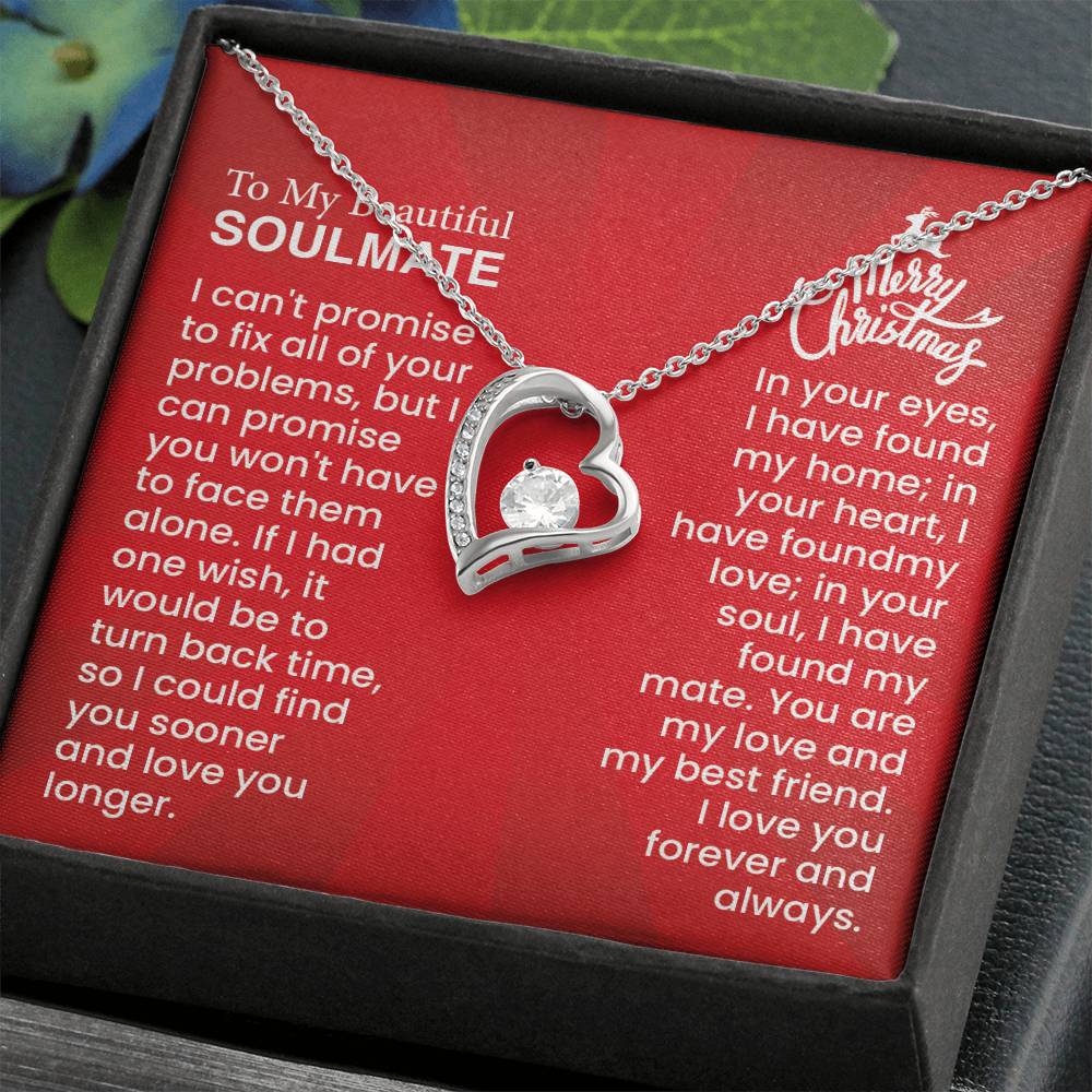 Forever Love Necklace | Heartfelt Message for Your Soulmate - Timeless Gift with Love, Home, and Mate Sentiments