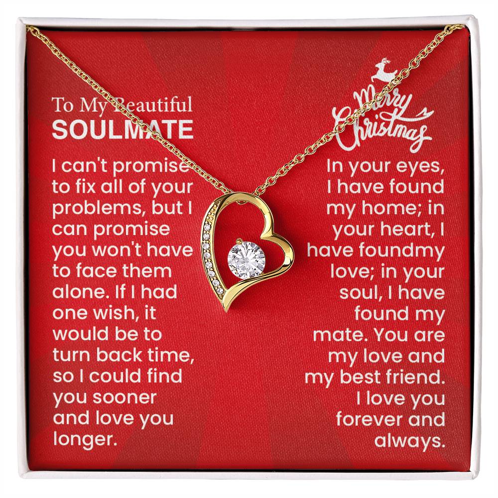 Forever Love Necklace | Heartfelt Message for Your Soulmate - Timeless Gift with Love, Home, and Mate Sentiments