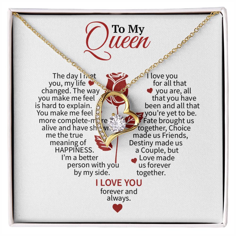 The day I met you, my life changed | Forever Love Necklace with a beautiful message card | Gift for her