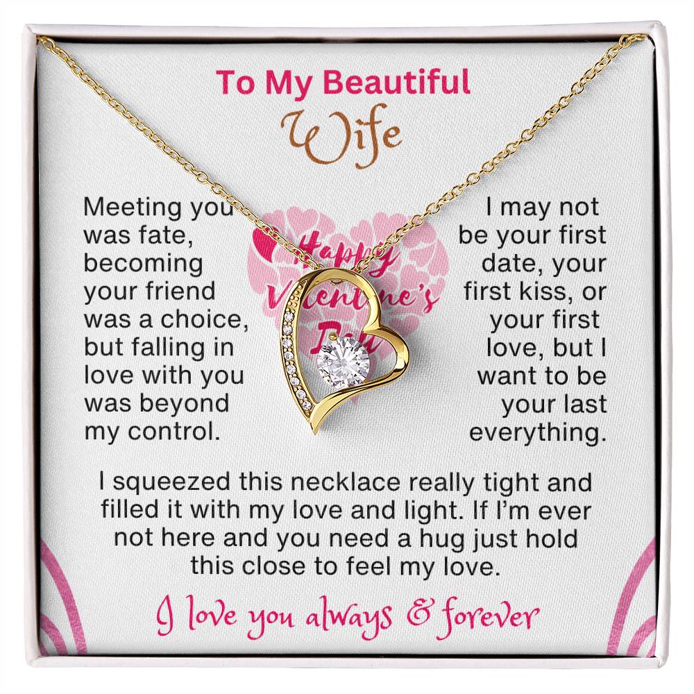 Perfect Valentines Gift for Wife | A Message to My Beautiful Wife with Forever Love Necklace