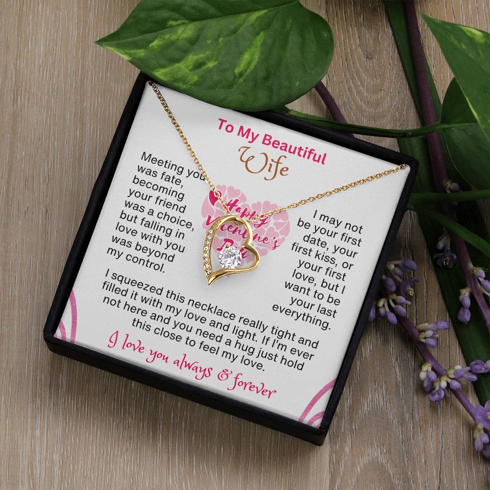 Perfect Valentines Gift for Wife | A Message to My Beautiful Wife with Forever Love Necklace