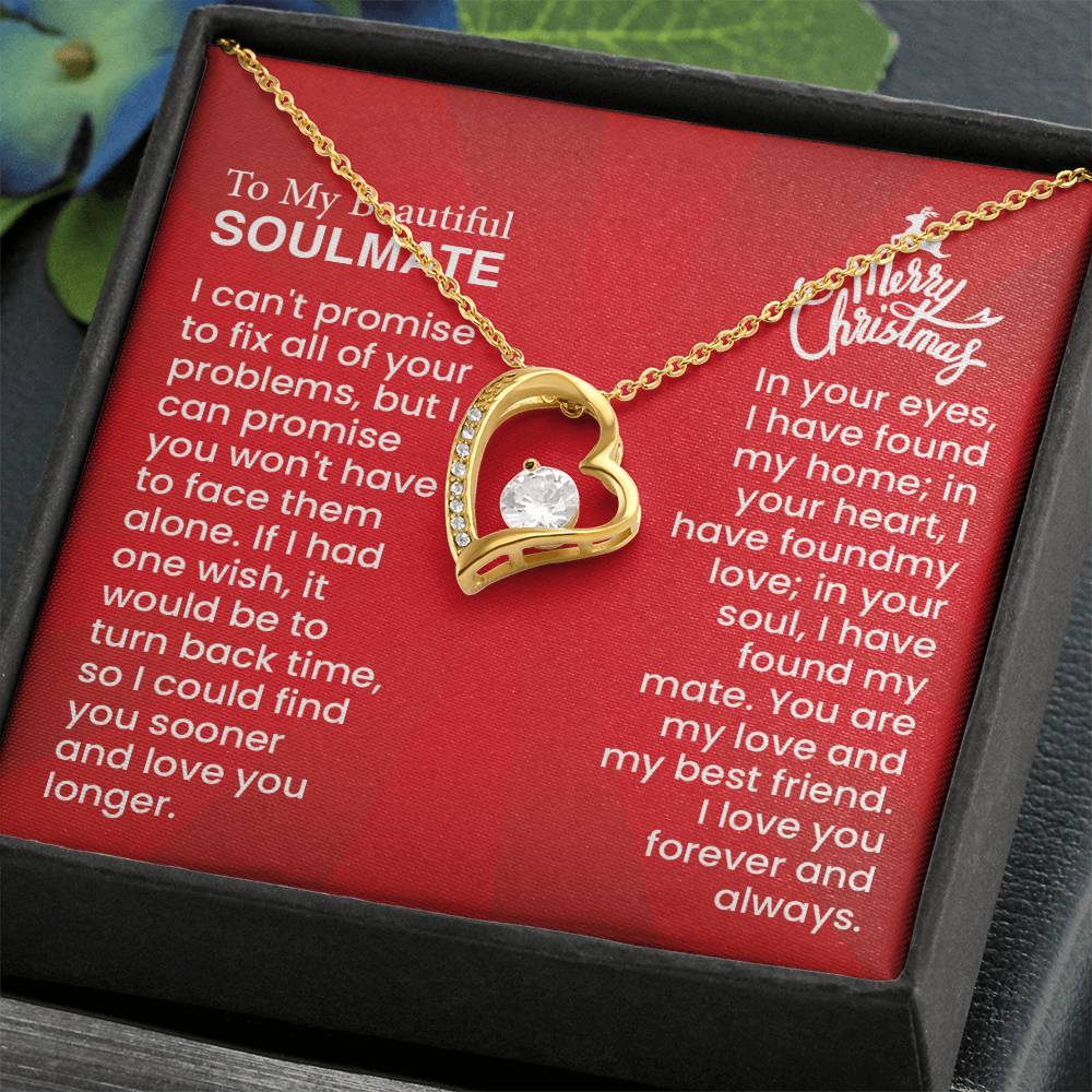 Forever Love Necklace | Heartfelt Message for Your Soulmate - Timeless Gift with Love, Home, and Mate Sentiments