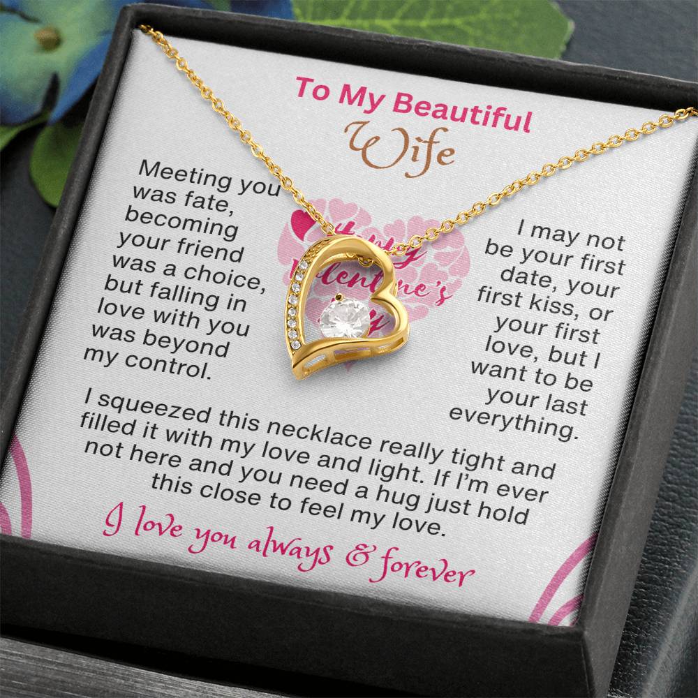 Perfect Valentines Gift for Wife | A Message to My Beautiful Wife with Forever Love Necklace