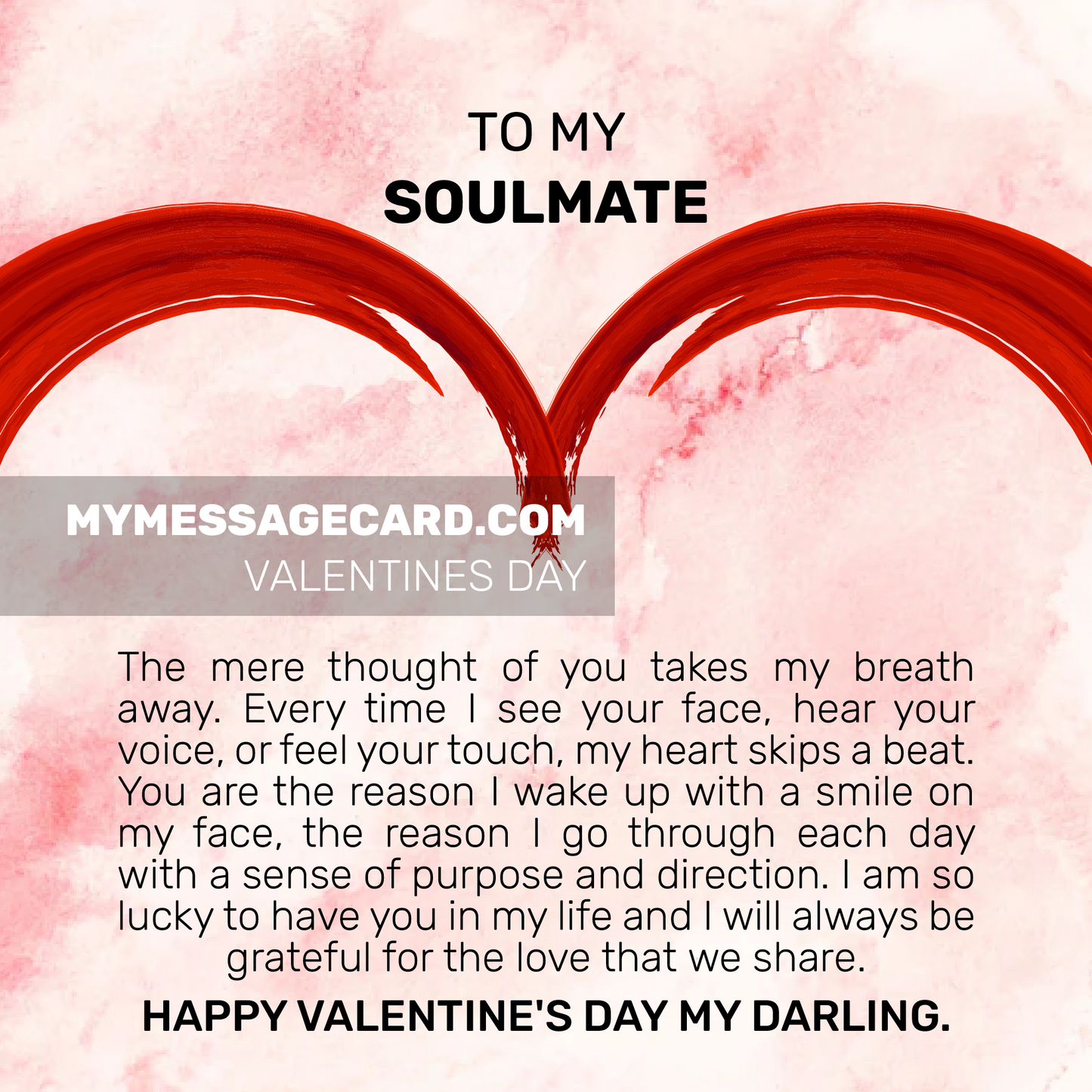 Valentine's Day Message Card for Your Soulmate