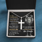 To my grandson | Never forget that I love you | Artisan cross necklace gift for grandson from grandpa
