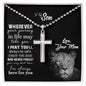 Whenever your journey in life may take you | Artisan cross necklace Gifts for son from mom