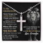 To my grandson | Never forget that I love you | Artisan cross necklace gift for grandson from grandpa