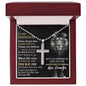 To my grandson | Never forget that I love you | Artisan cross necklace gift for grandson from grandpa
