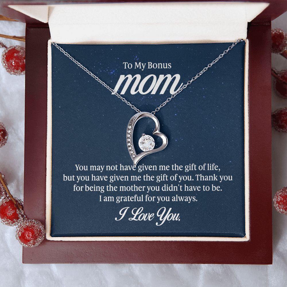 To my mom - you may not have given me the gift of life - Forever love necklace gifts for mom