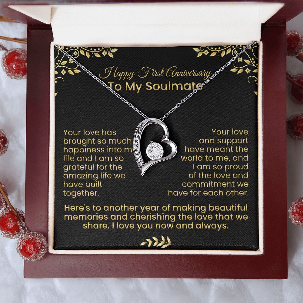 Your love has brought so much happiness into my life | Forever love necklace for first anniversary
