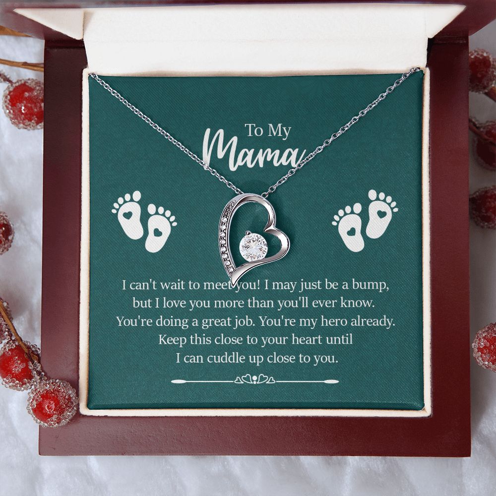 To my mama - I can't wait to meet you - Forever love necklace gifts for mama