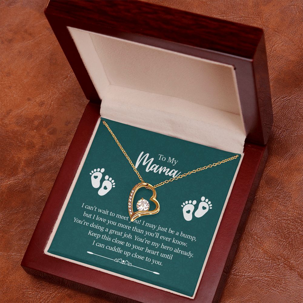 To my mama - I can't wait to meet you - Forever love necklace gifts for mama