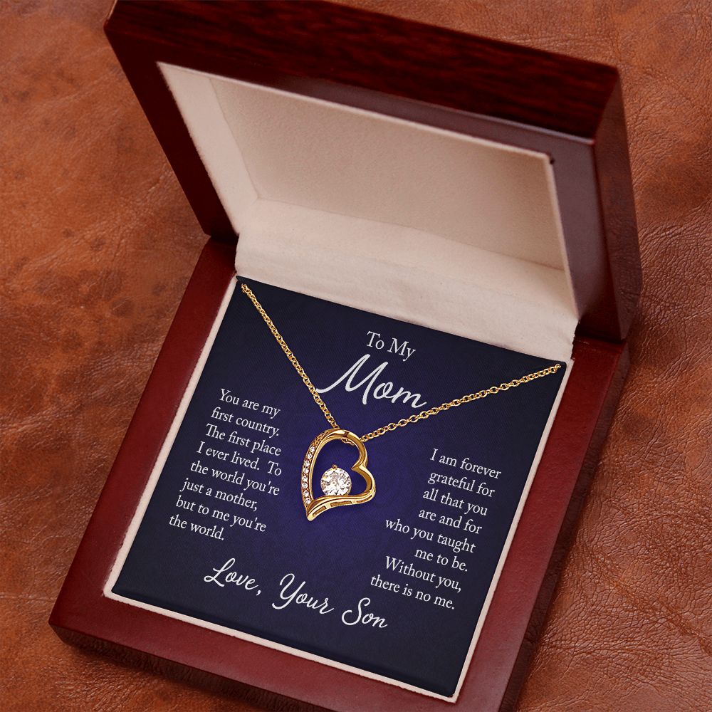 To my mom - you are my first country - Forever love necklace gifts for mom