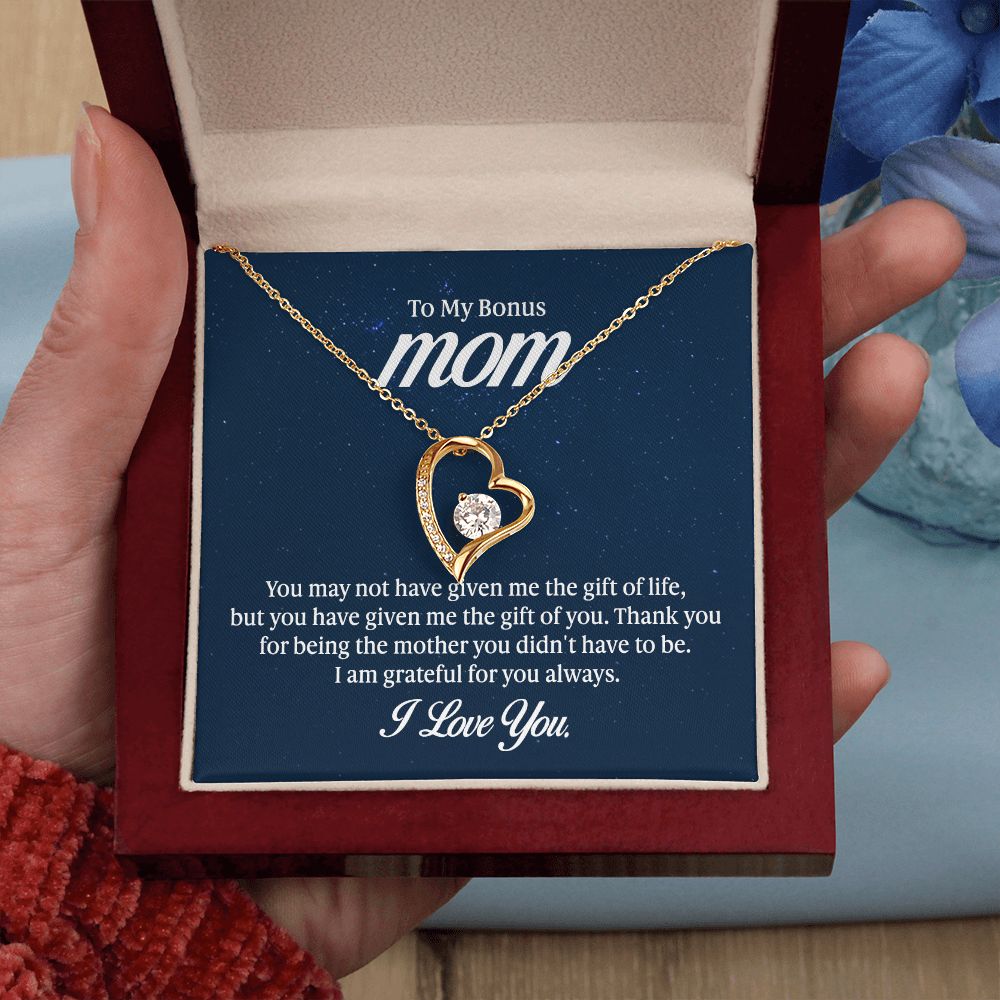 To my mom - you may not have given me the gift of life - Forever love necklace gifts for mom
