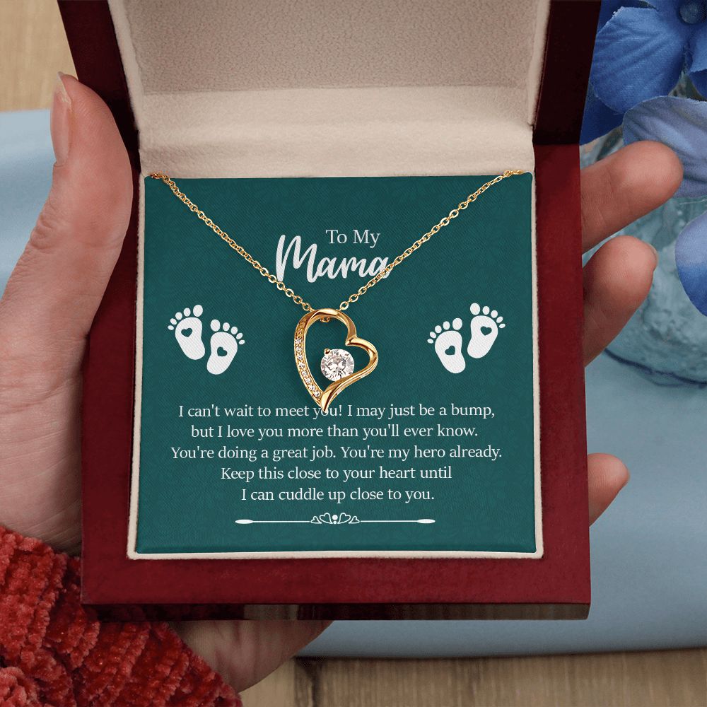 To my mama - I can't wait to meet you - Forever love necklace gifts for mama