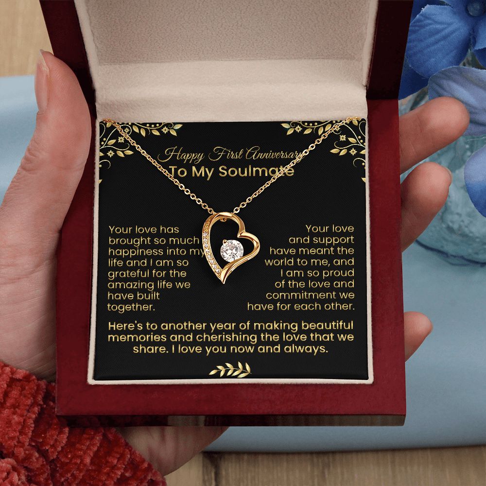 Your love has brought so much happiness into my life | Forever love necklace for first anniversary