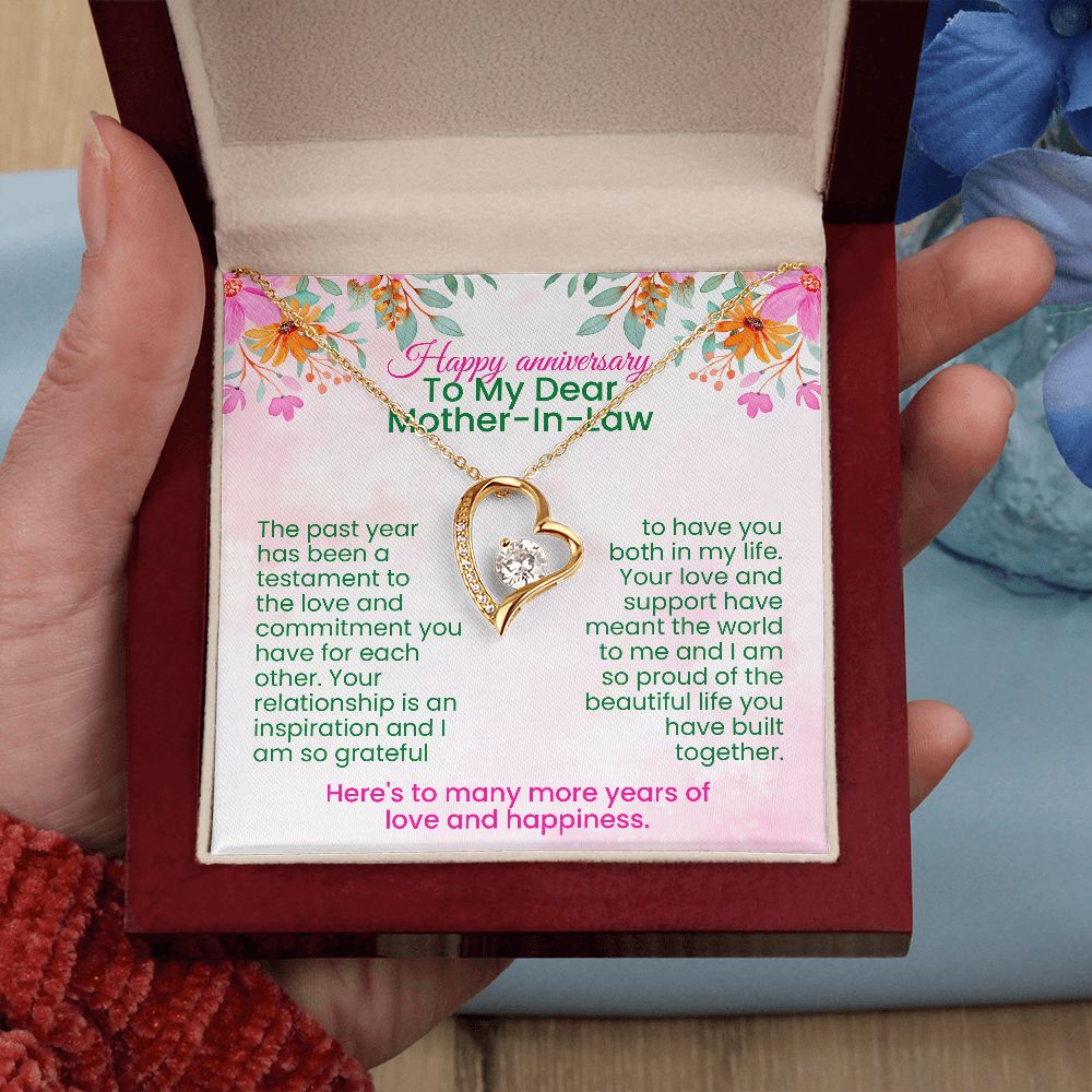 The past year has been a testament to the love and commitment you have for each other | Forever love necklace gift for anniversary