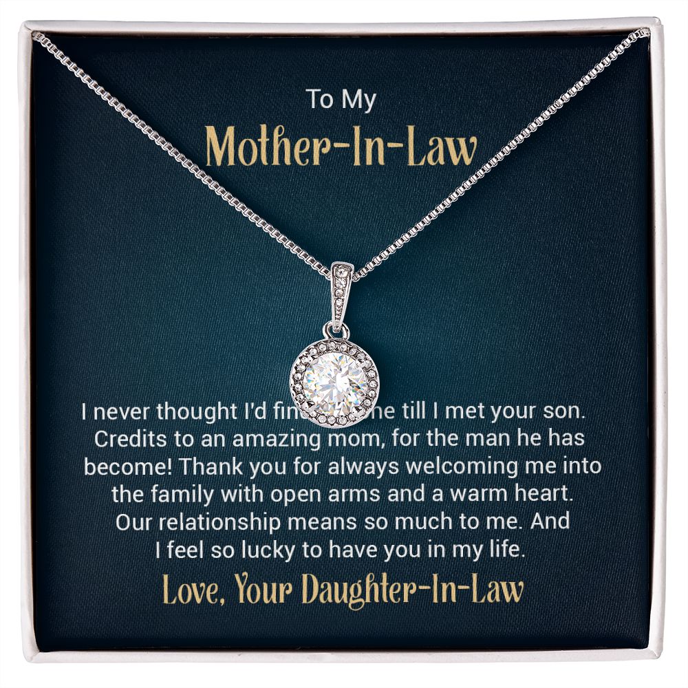 To my mother - in - law - I never thought I'd find the one till I met your son - Mother's day gifts for mother-in-law
