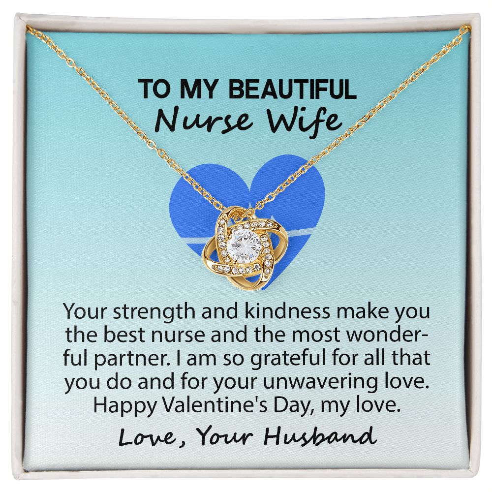 To My Beautiful Nurse Wife | Love Knot Necklace