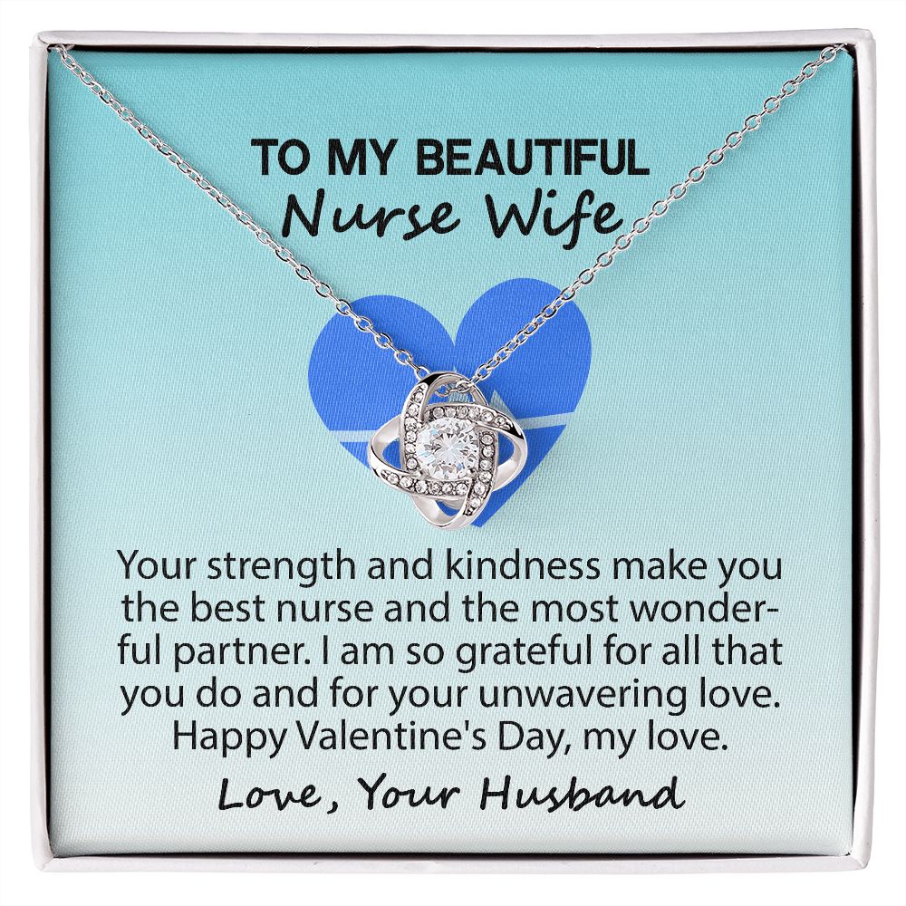 To My Beautiful Nurse Wife | Love Knot Necklace