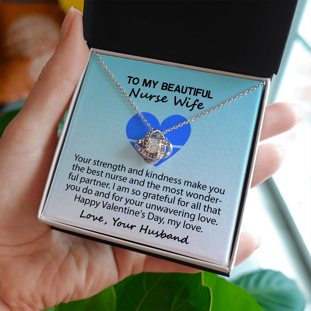 To My Beautiful Nurse Wife | Love Knot Necklace