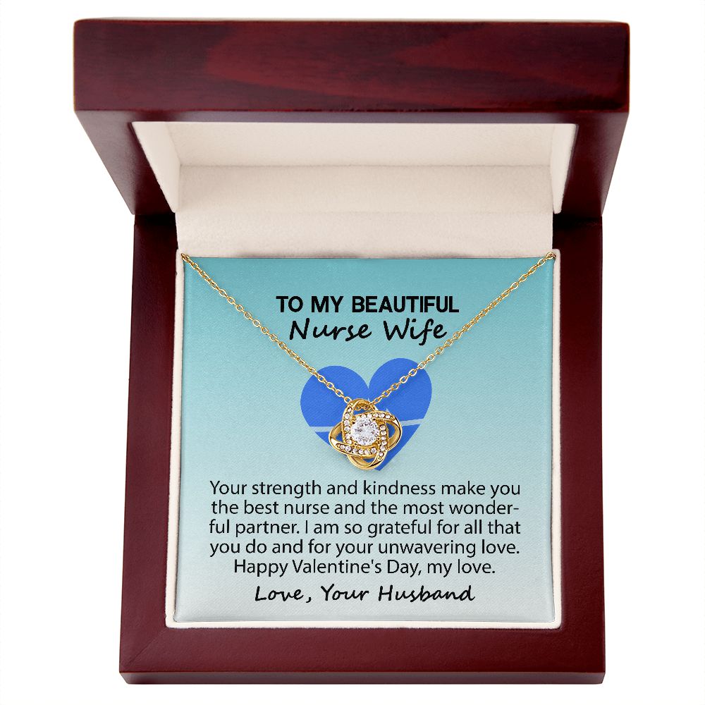 To My Beautiful Nurse Wife | Love Knot Necklace