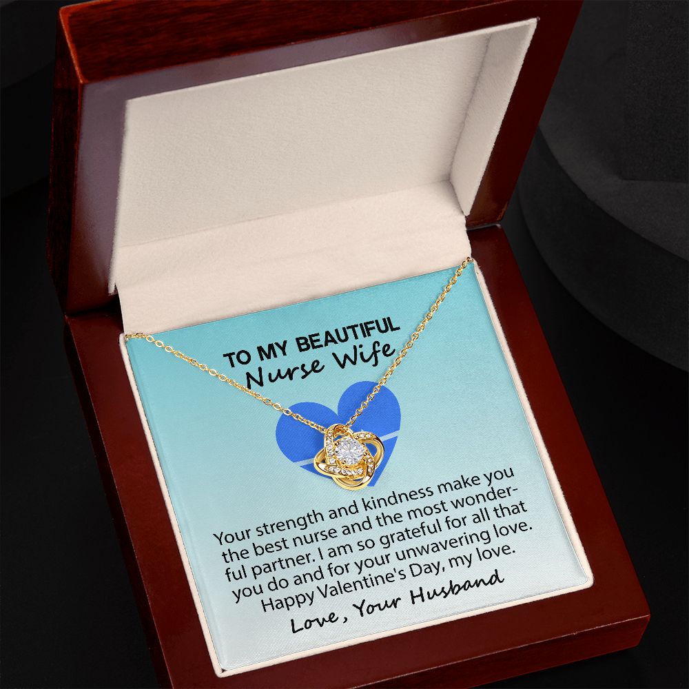 To My Beautiful Nurse Wife | Love Knot Necklace