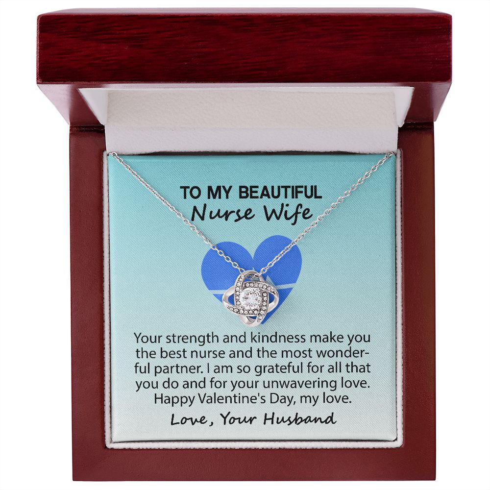 To My Beautiful Nurse Wife | Love Knot Necklace