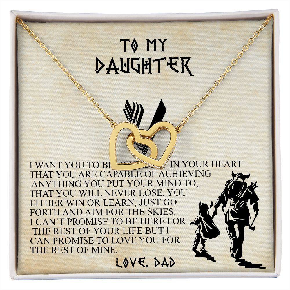 To my daughter I want you to believe deep in your heart | Interlocking heart necklace gifts for daughter