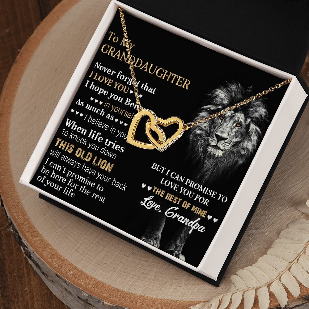 To my granddaughter | Never forget that I love you | Interlock heart necklace for granddaughter