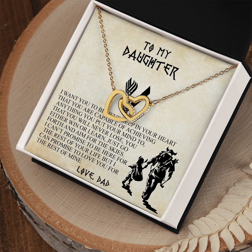 To my daughter I want you to believe deep in your heart | Interlocking heart necklace gifts for daughter