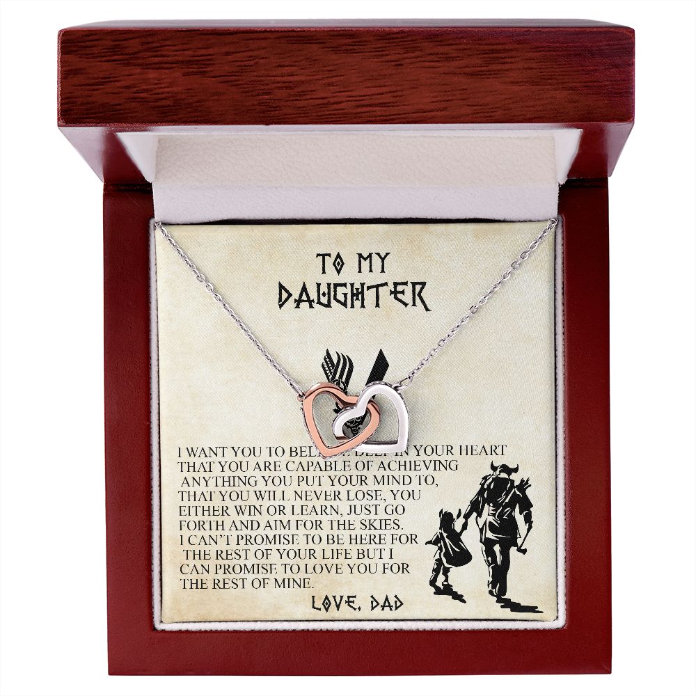 To my daughter I want you to believe deep in your heart | Interlocking heart necklace gifts for daughter