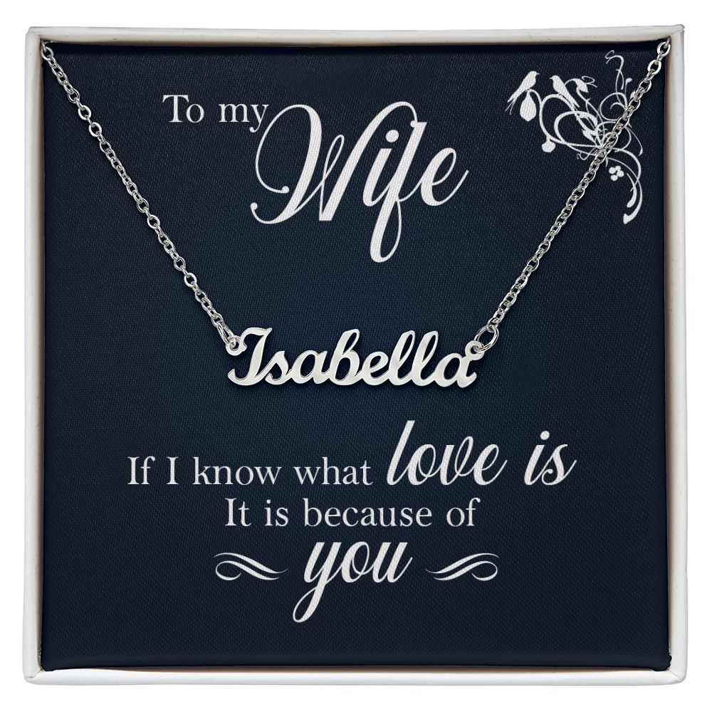 Personalized Name Necklace and Message Card