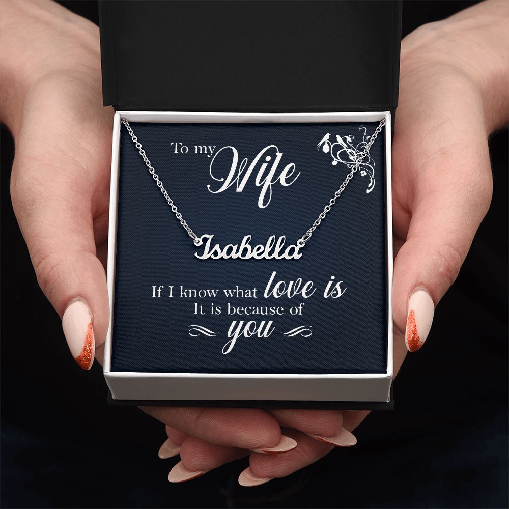 Personalized Name Necklace and Message Card