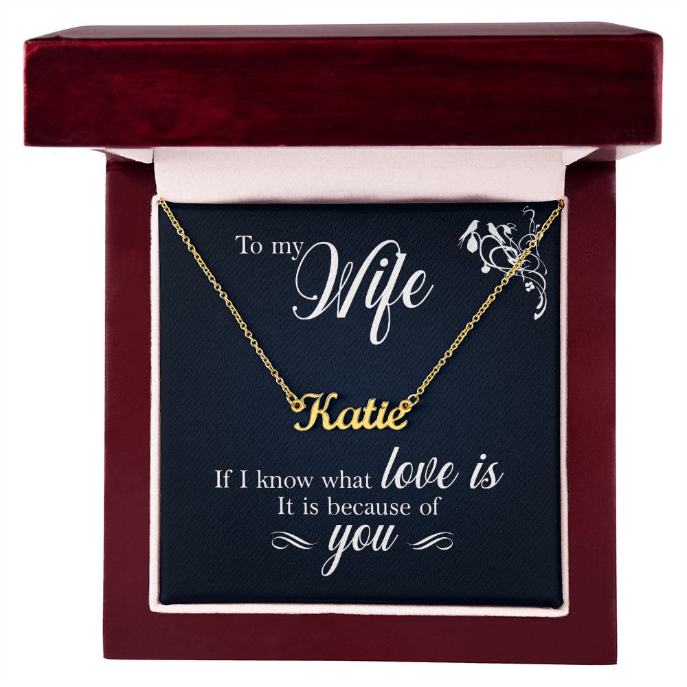Personalized Name Necklace and Message Card