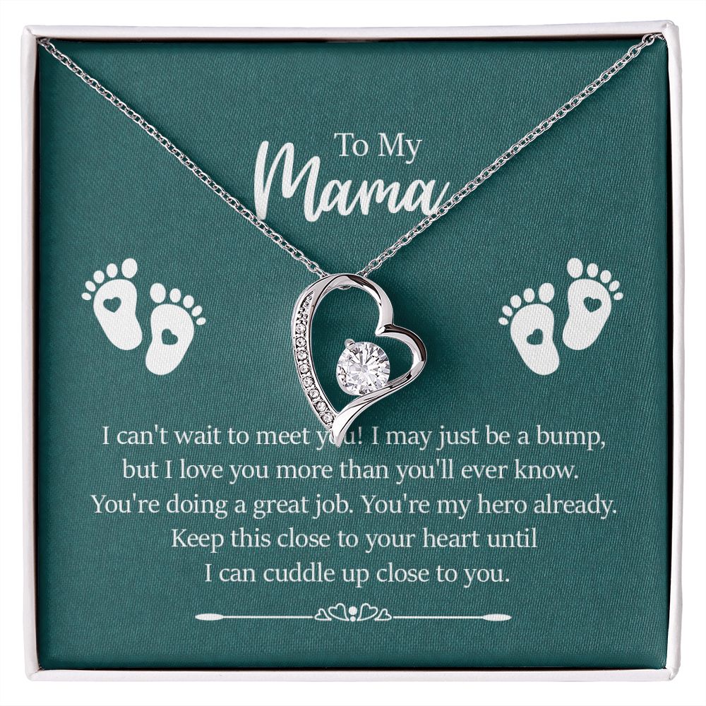 To my mama - I can't wait to meet you - Forever love necklace gifts for mama