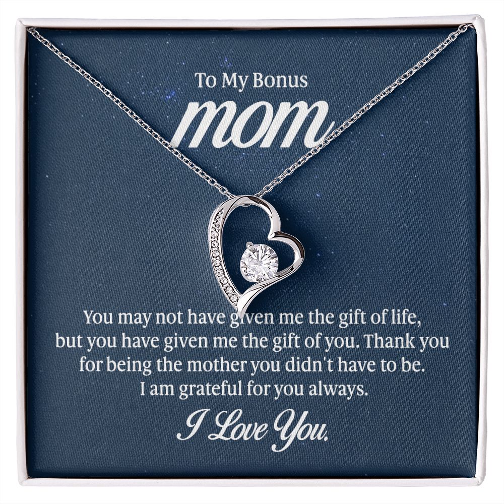 To my mom - you may not have given me the gift of life - Forever love necklace gifts for mom
