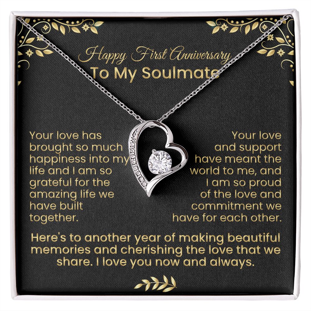 Your love has brought so much happiness into my life | Forever love necklace for first anniversary