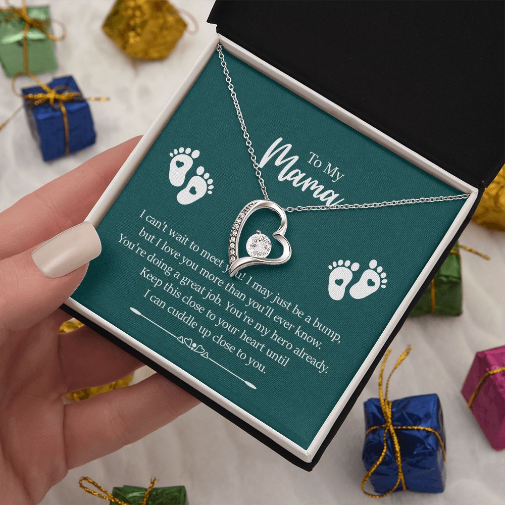 To my mama - I can't wait to meet you - Forever love necklace gifts for mama