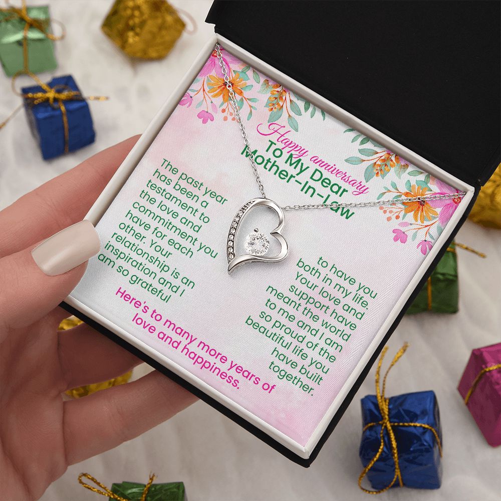The past year has been a testament to the love and commitment you have for each other | Forever love necklace gift for anniversary